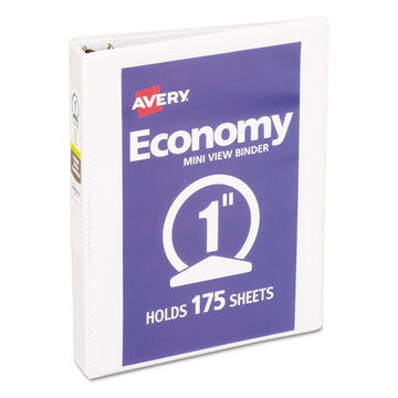 Avery® Economy View Binder With Round Rings , 3 Rings, 1" Capacity, 8.5 X 5.5, White, (5806) freeshipping - TVN Wholesale